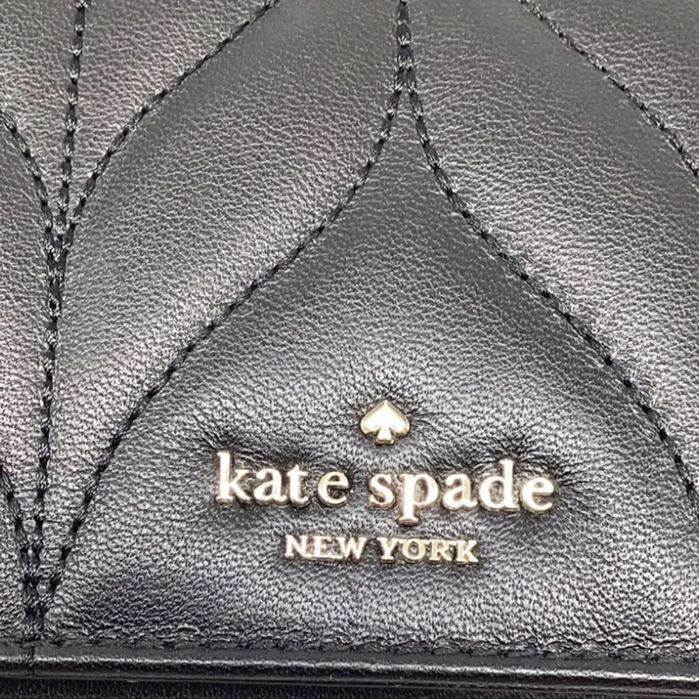 Kate Spade New York Briar Lane Quilted Milou Clutch Bag in Black Leather